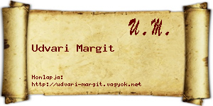Udvari Margit névjegykártya